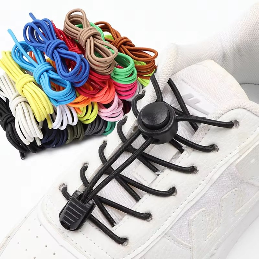 No Tie Round Spring Lock Elastic Shoelaces For Quick Wear All Shoes 1