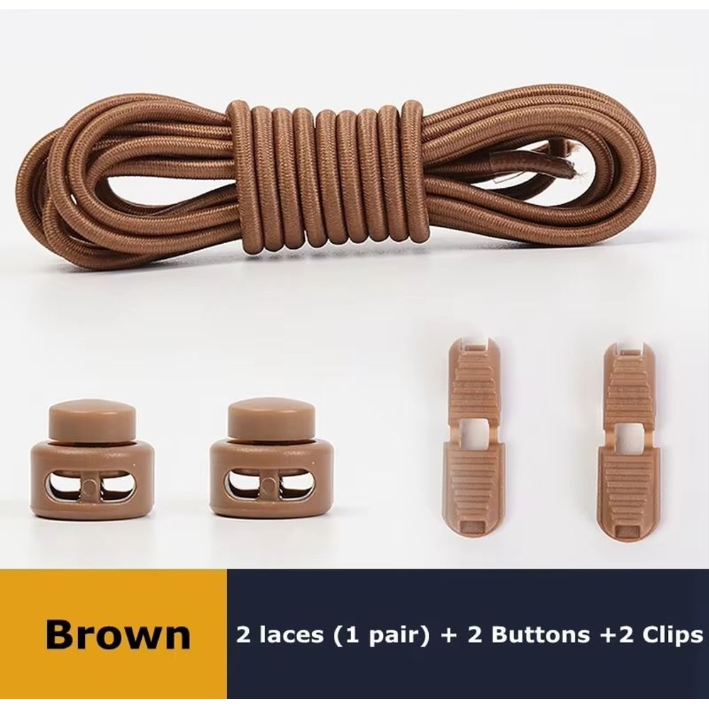 No Tie Round Spring Lock Elastic Shoelaces For Quick Wear All Shoes 18
