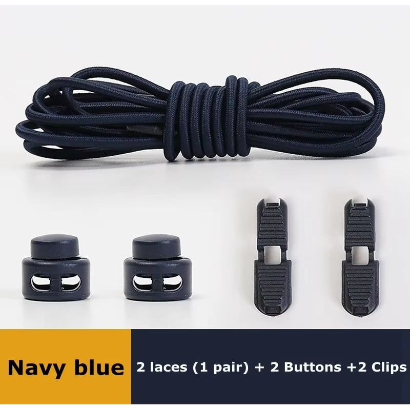 No Tie Round Spring Lock Elastic Shoelaces For Quick Wear All Shoes 5