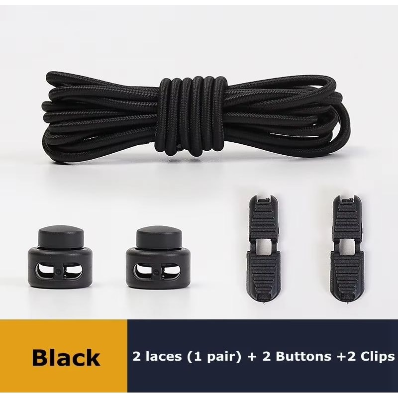 No Tie Round Spring Lock Elastic Shoelaces For Quick Wear All Shoes 6