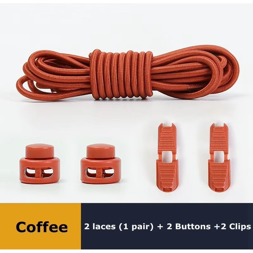 No Tie Round Spring Lock Elastic Shoelaces For Quick Wear All Shoes 19