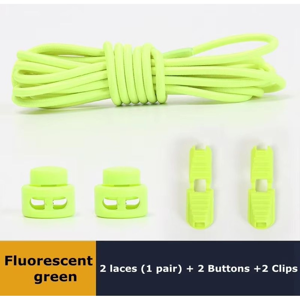 No Tie Round Spring Lock Elastic Shoelaces For Quick Wear All Shoes 28