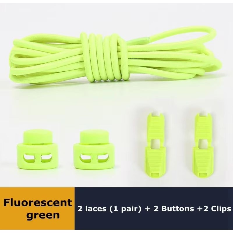 No Tie Round Spring Lock Elastic Shoelaces For Quick Wear All Shoes 28
