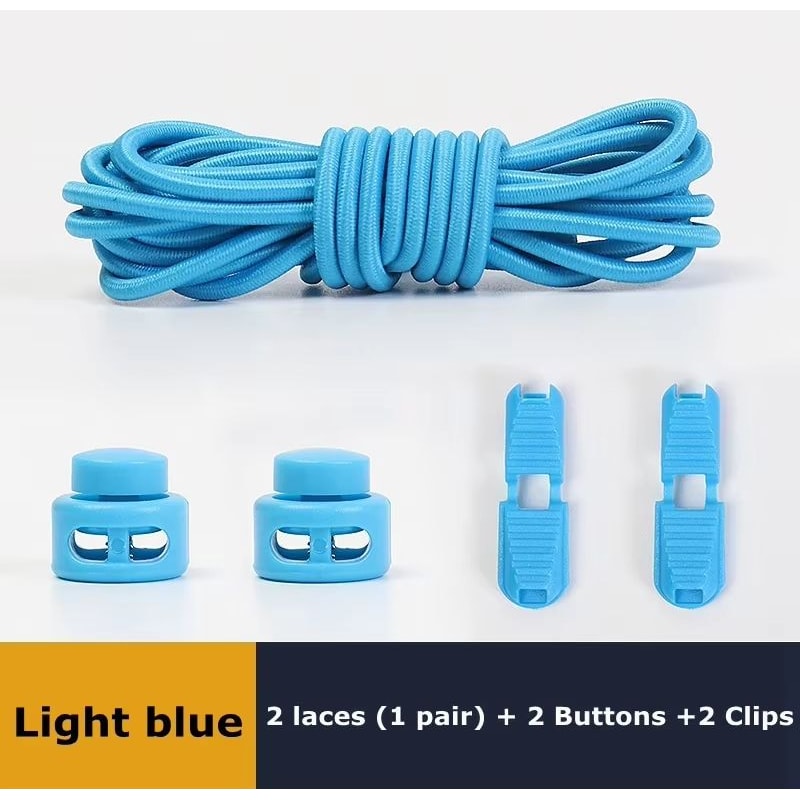 No Tie Round Spring Lock Elastic Shoelaces For Quick Wear All Shoes 20