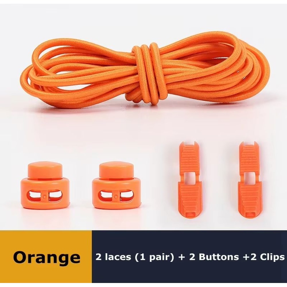 No Tie Round Spring Lock Elastic Shoelaces For Quick Wear All Shoes 21