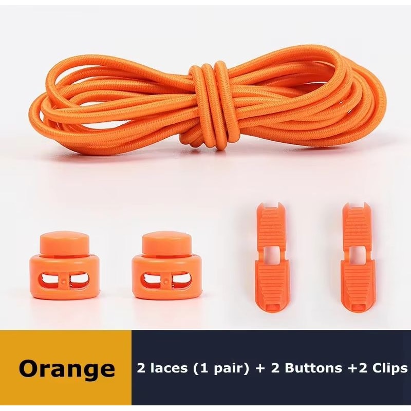 No Tie Round Spring Lock Elastic Shoelaces For Quick Wear All Shoes 21