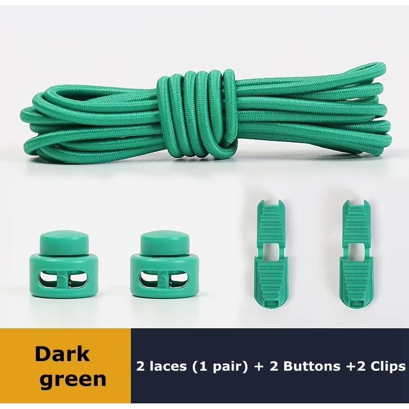No Tie Round Spring Lock Elastic Shoelaces For Quick Wear All Shoes 22