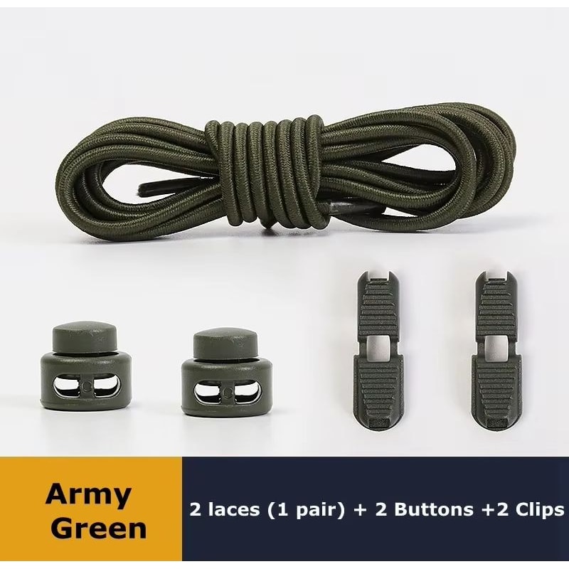No Tie Round Spring Lock Elastic Shoelaces For Quick Wear All Shoes 23