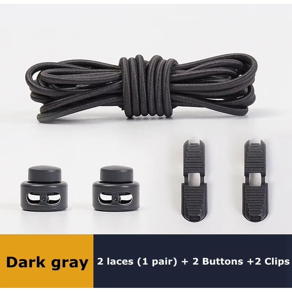 No Tie Round Spring Lock Elastic Shoelaces For Quick Wear All Shoes 24