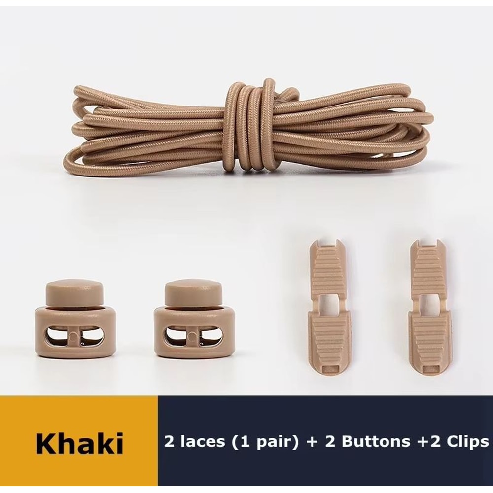 No Tie Round Spring Lock Elastic Shoelaces For Quick Wear All Shoes 26