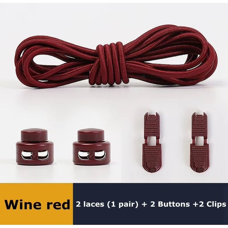 No Tie Round Spring Lock Elastic Shoelaces For Quick Wear All Shoes 29