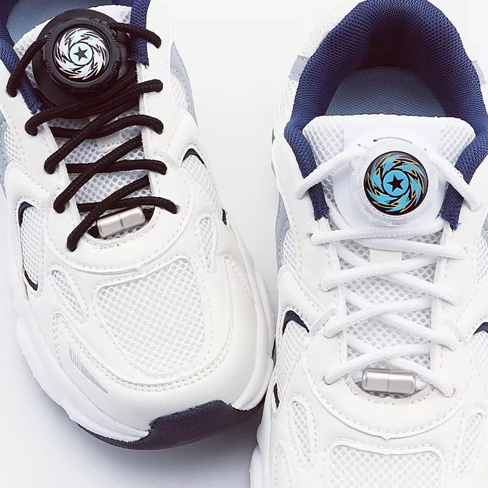 Automatic NoTie Shoelaces With Swivel Metal Capsule Buckle Thick Rope For Sneakers 4