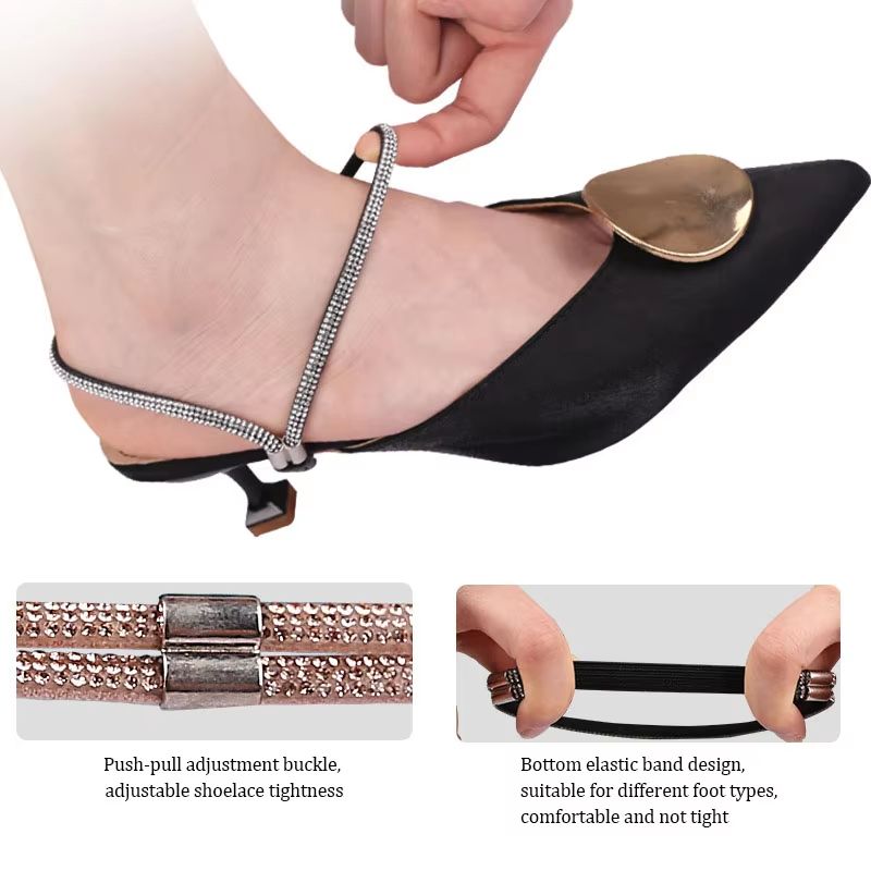 Elegant Rhinestone Anti Slip Heel Straps For High Heels And Pumps 2