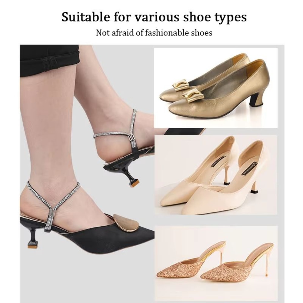 Elegant Rhinestone Anti Slip Heel Straps For High Heels And Pumps 4