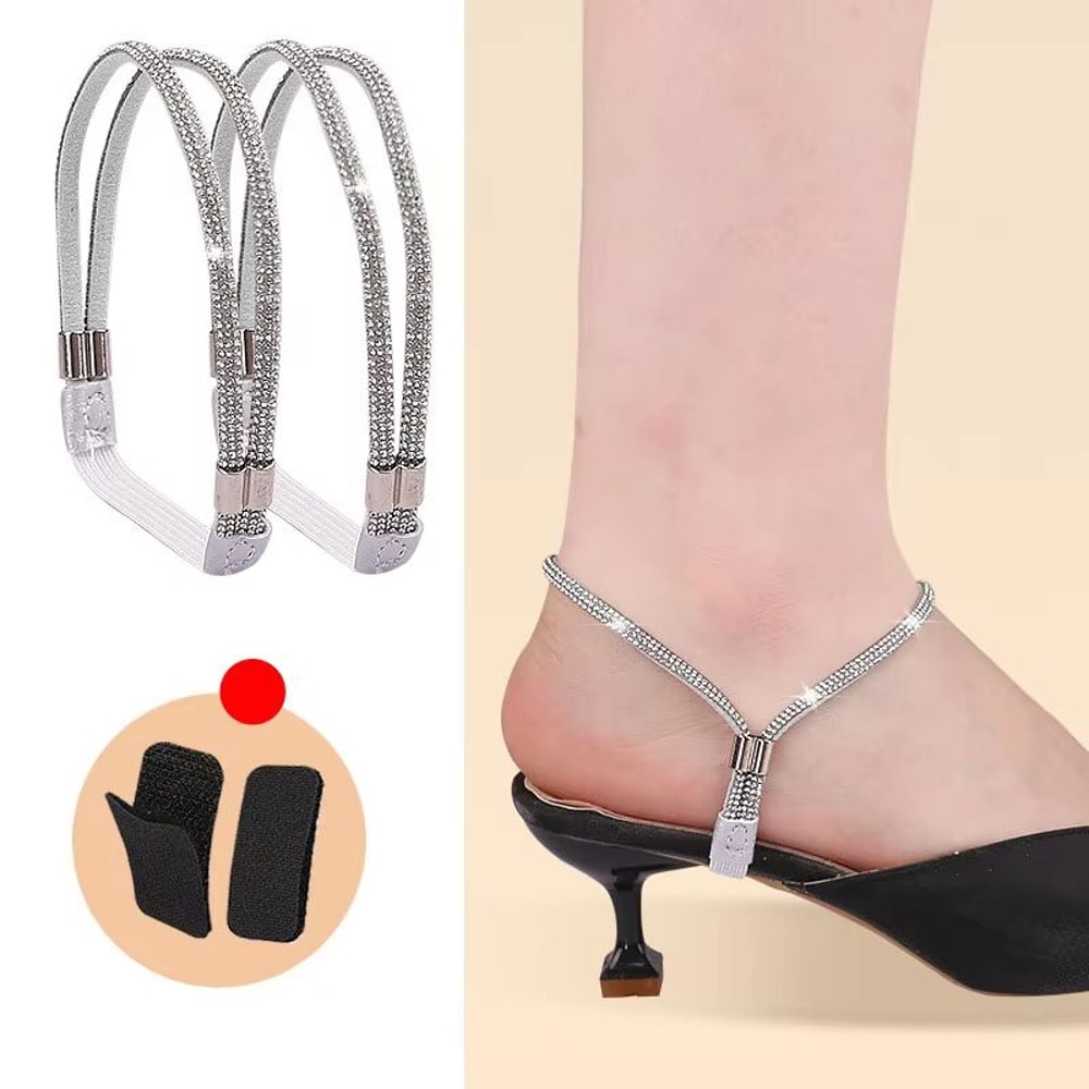 Elegant Rhinestone Anti Slip Heel Straps For High Heels And Pumps 5