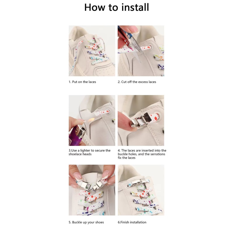 Effortless NoTie Elastic Shoelaces For All Ages Sneakers 5