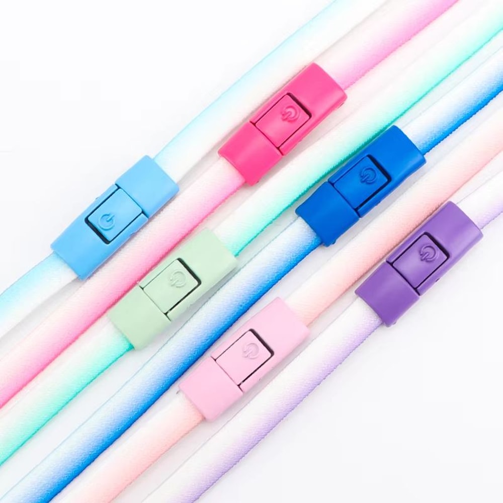 Colorful Metal Buckle NoTie Elastic Shoelaces For All Ages 3