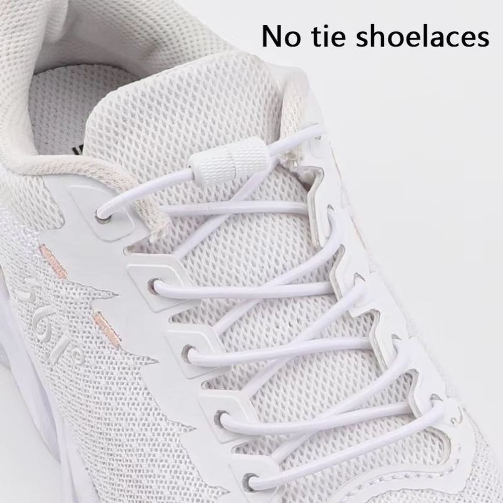 Round NoTie Elastic Shoelaces With Metal Lock For Sneakers 0