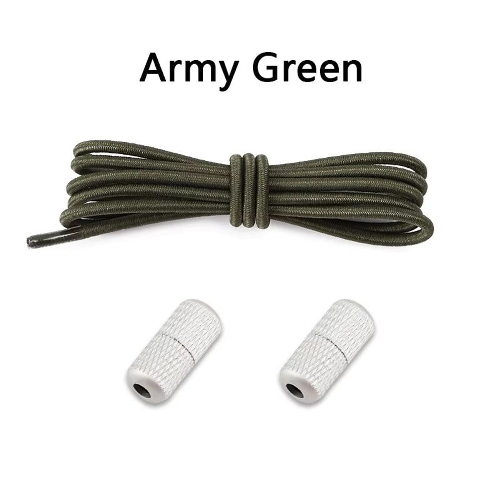 Round NoTie Elastic Shoelaces With Metal Lock For Sneakers 22