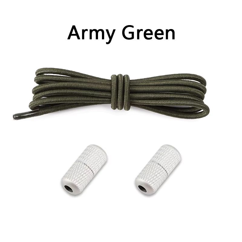Round NoTie Elastic Shoelaces With Metal Lock For Sneakers 22