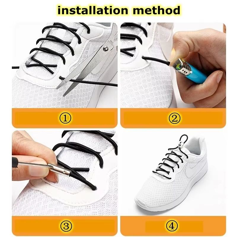 Reflective Elastic NoTie Shoelaces With Metal Sliding Lock 5