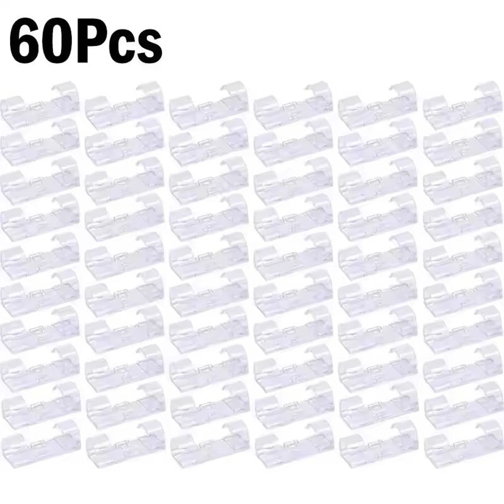 SelfAdhesive Cable Organizer Clips For Desktop And Home Cord Management 17