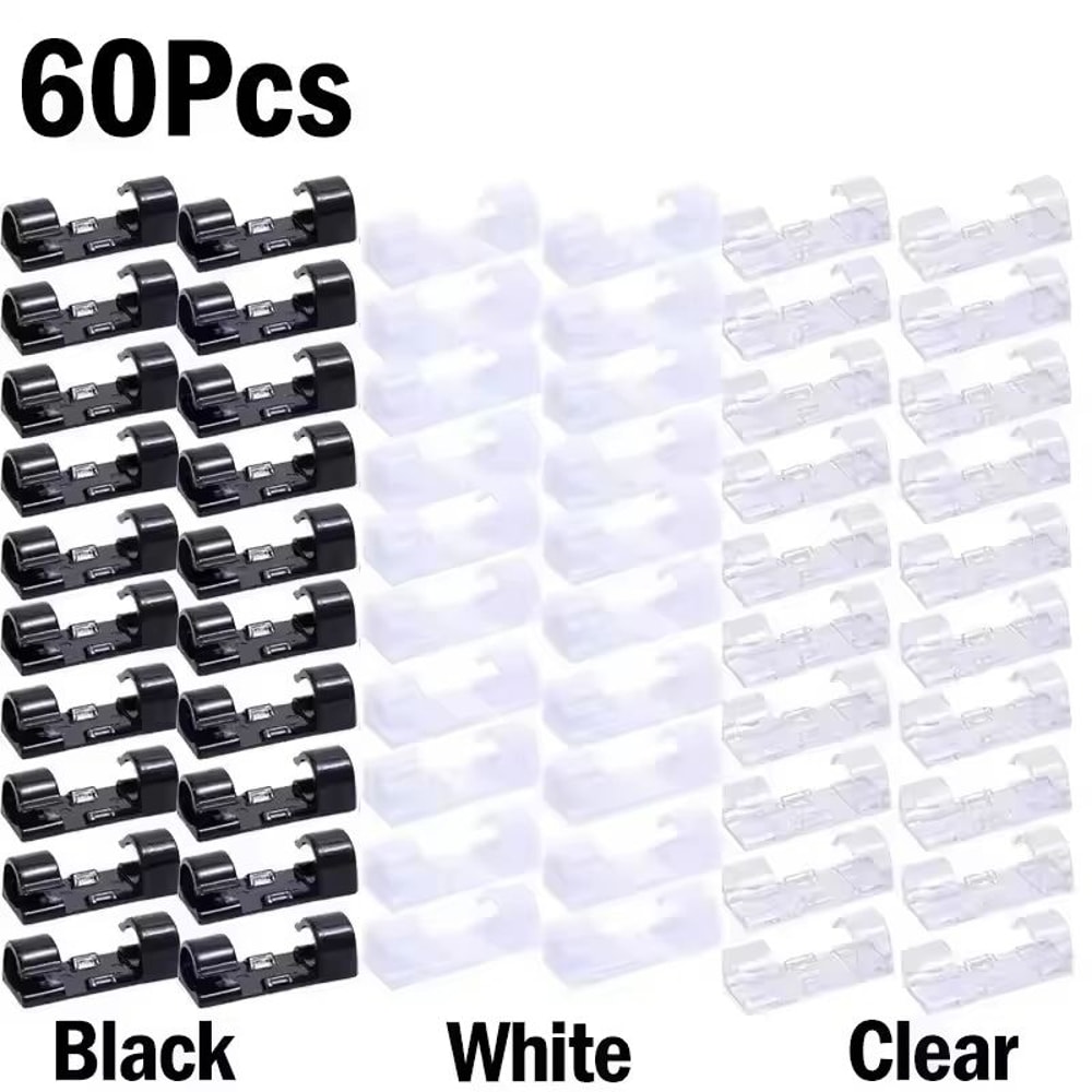 SelfAdhesive Cable Organizer Clips For Desktop And Home Cord Management 18