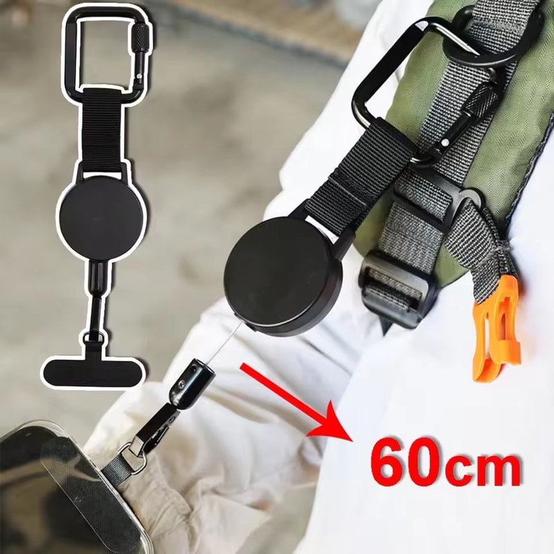 Retractable AntiTheft Phone Lanyard With Carabiner For Outdoor Safety 1