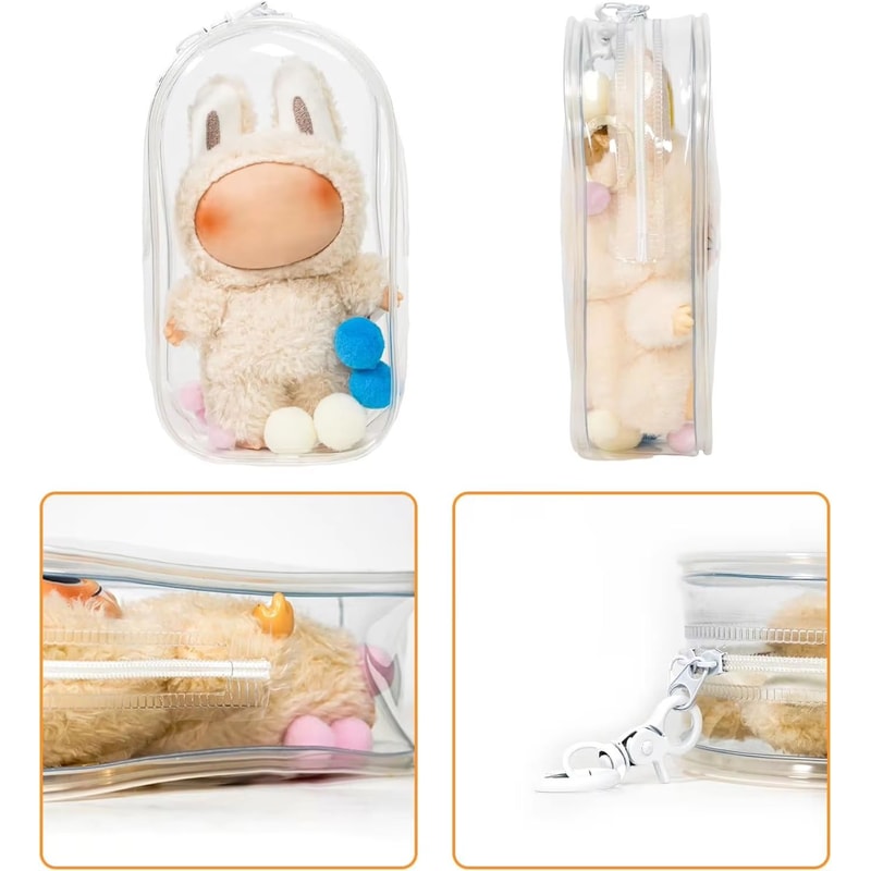 Colorful Transparent Protector Case Organizer Box For 669in Plush Dolls 4