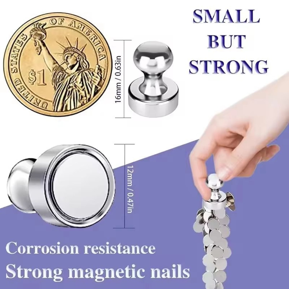 Metal Neodymium Magnetic Pins Strong Magnets For Whiteboards Fridges 1