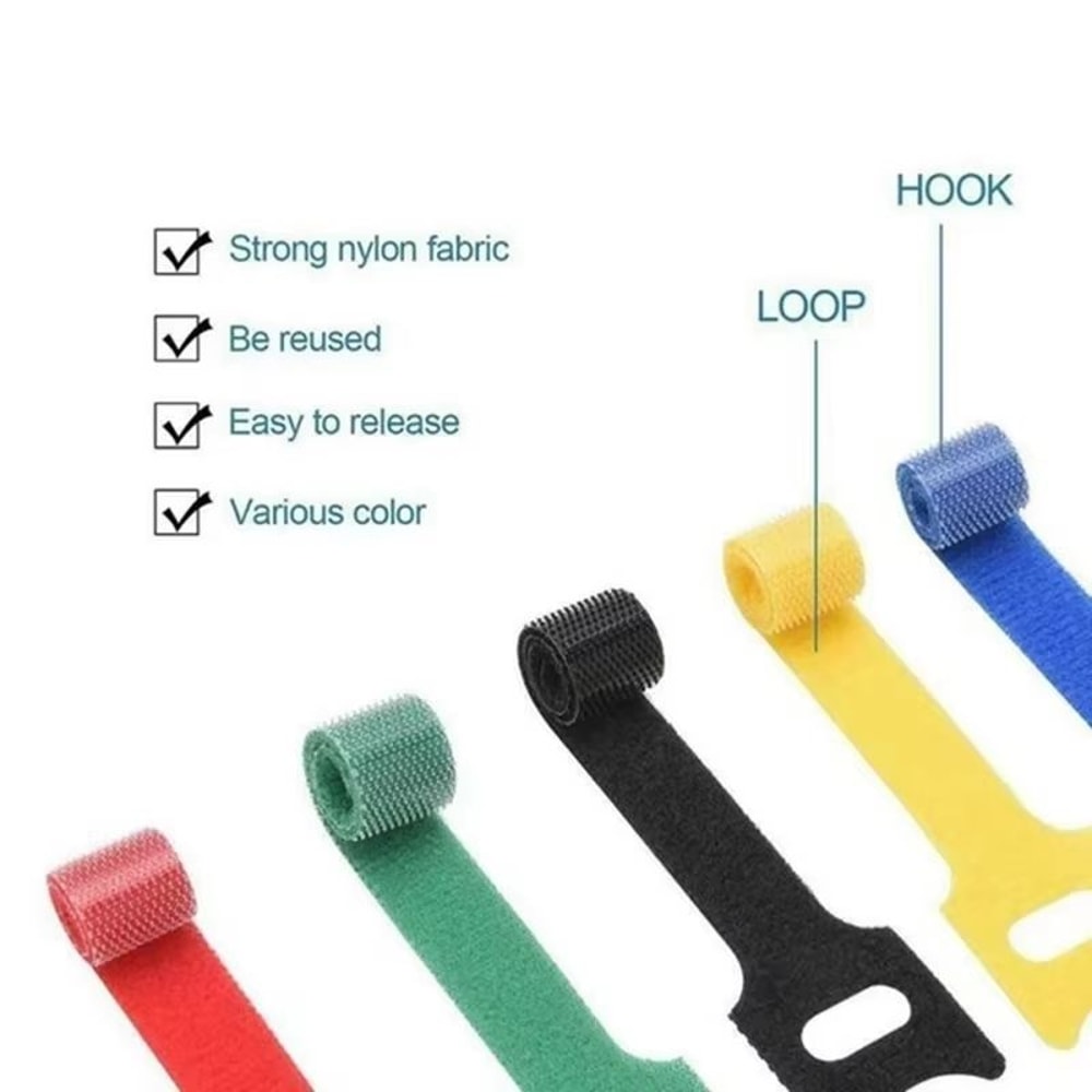 Reusable Hook And Loop Cable Straps For Cord And Wire Organization 3