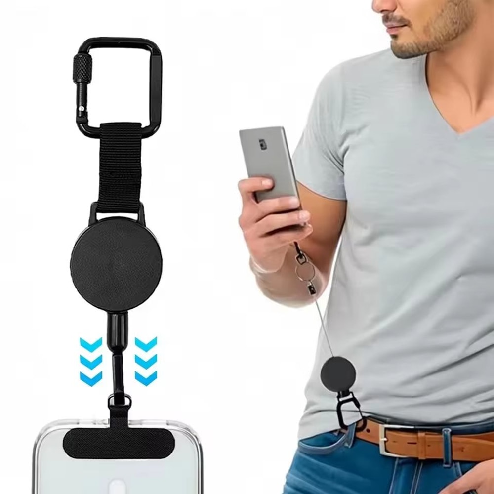 Retractable AntiTheft Phone Holder With Belt Clip Tether Strap 1