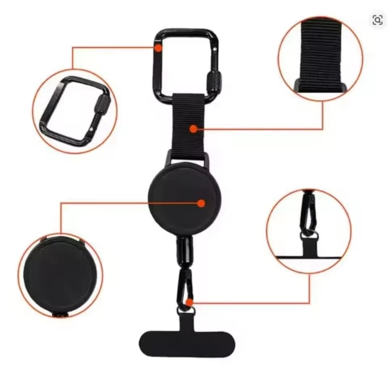 Retractable AntiTheft Phone Holder With Belt Clip Tether Strap 4