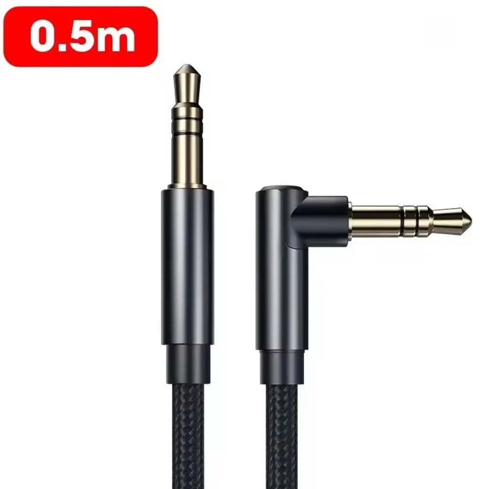 90 Elbow 35mm Audio Aux Cable MaletoMale Stereo Wire 6