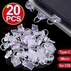 universal transparent diy charging port dust plugs for ios type-c micro devices