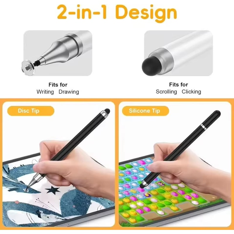 Universal 2in1 Stylus Pen For Touch Screens Precision Capacitive Pencil For Phone And Tablet 2