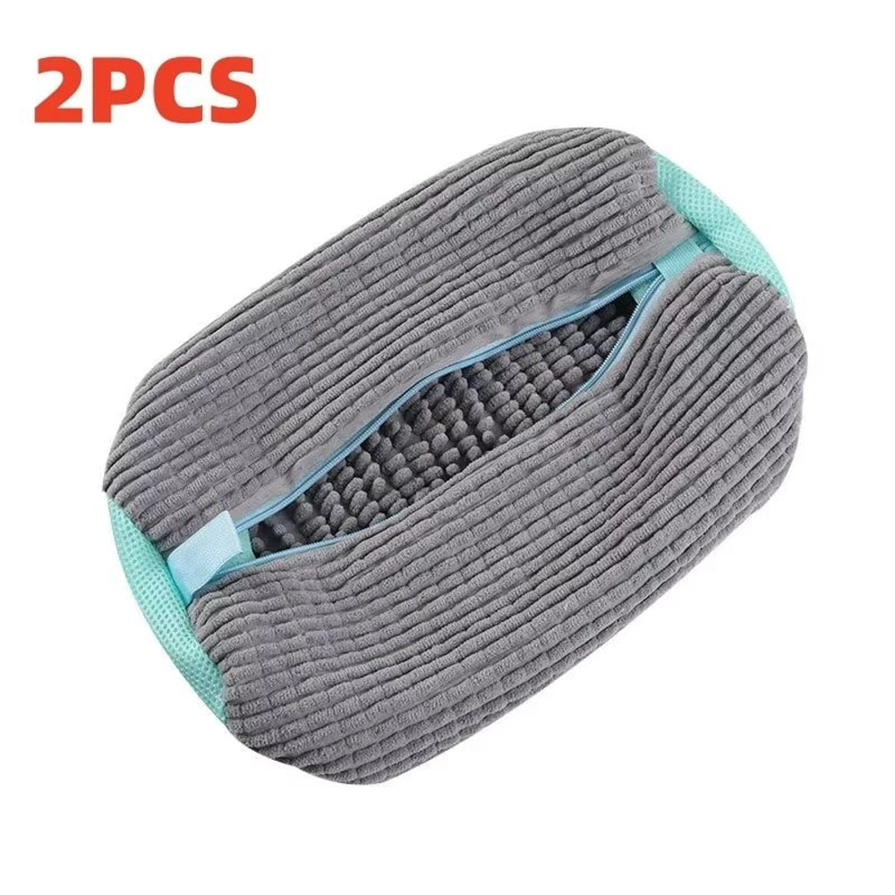 Durable Shoe Washing Machine Laundry Bag For Sneakers And Casual Shoes Yellow With Blue Zipper 11