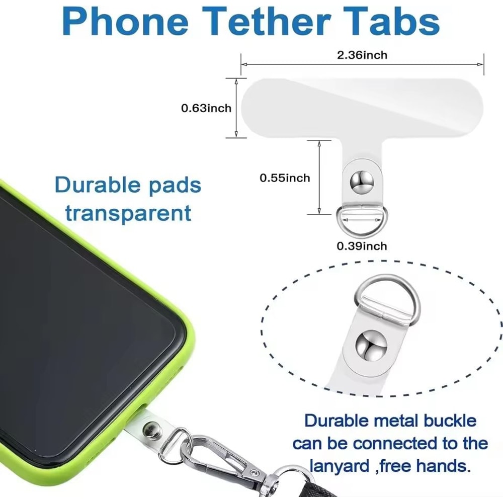Universal Transparent Phone Lanyard Tether Tabs For Smartphones 2