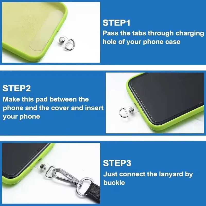 Universal Transparent Phone Lanyard Tether Tabs For Smartphones 4