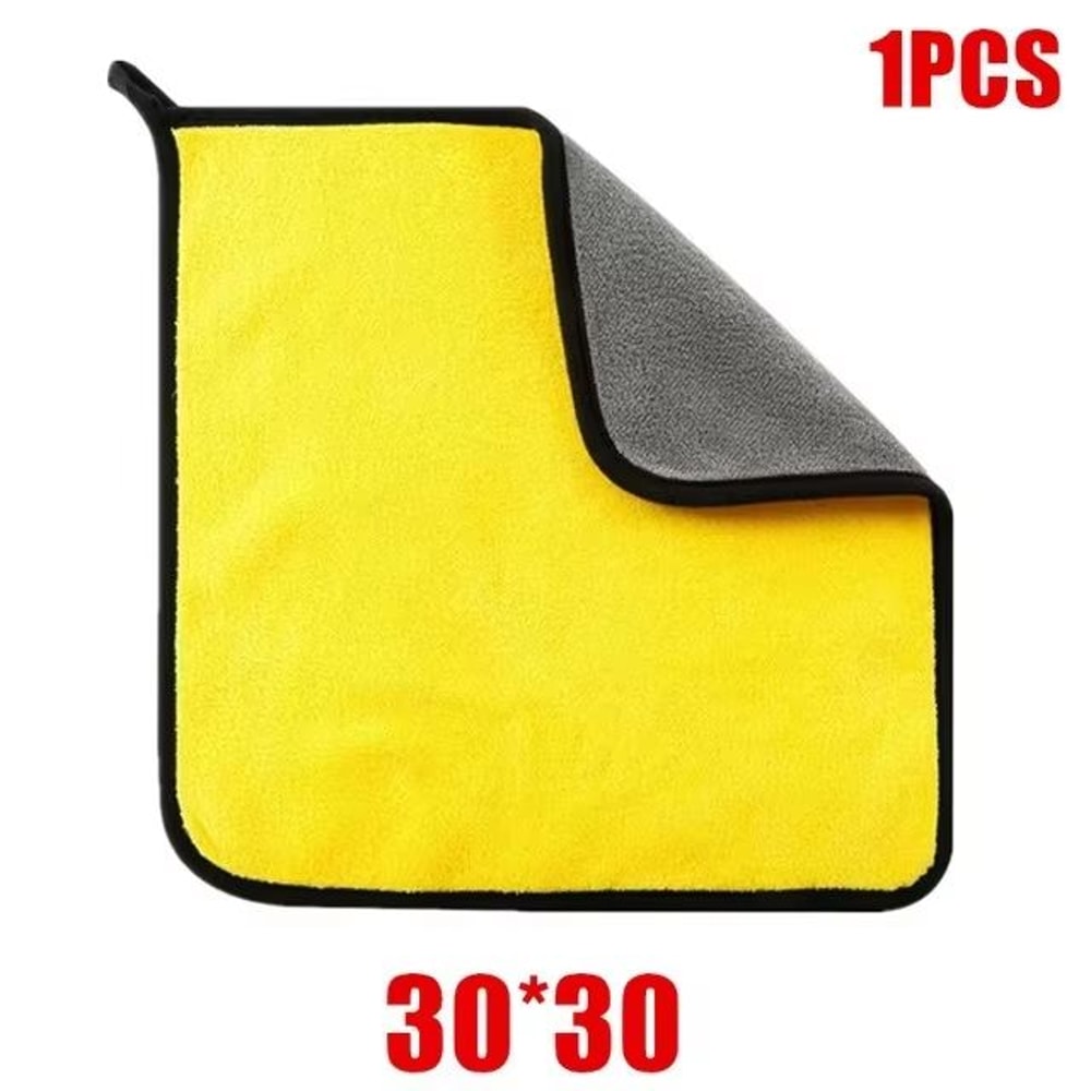 Thick Microfiber Car Cleaning Towels Double Layer Soft Drying Cloth Set 6
