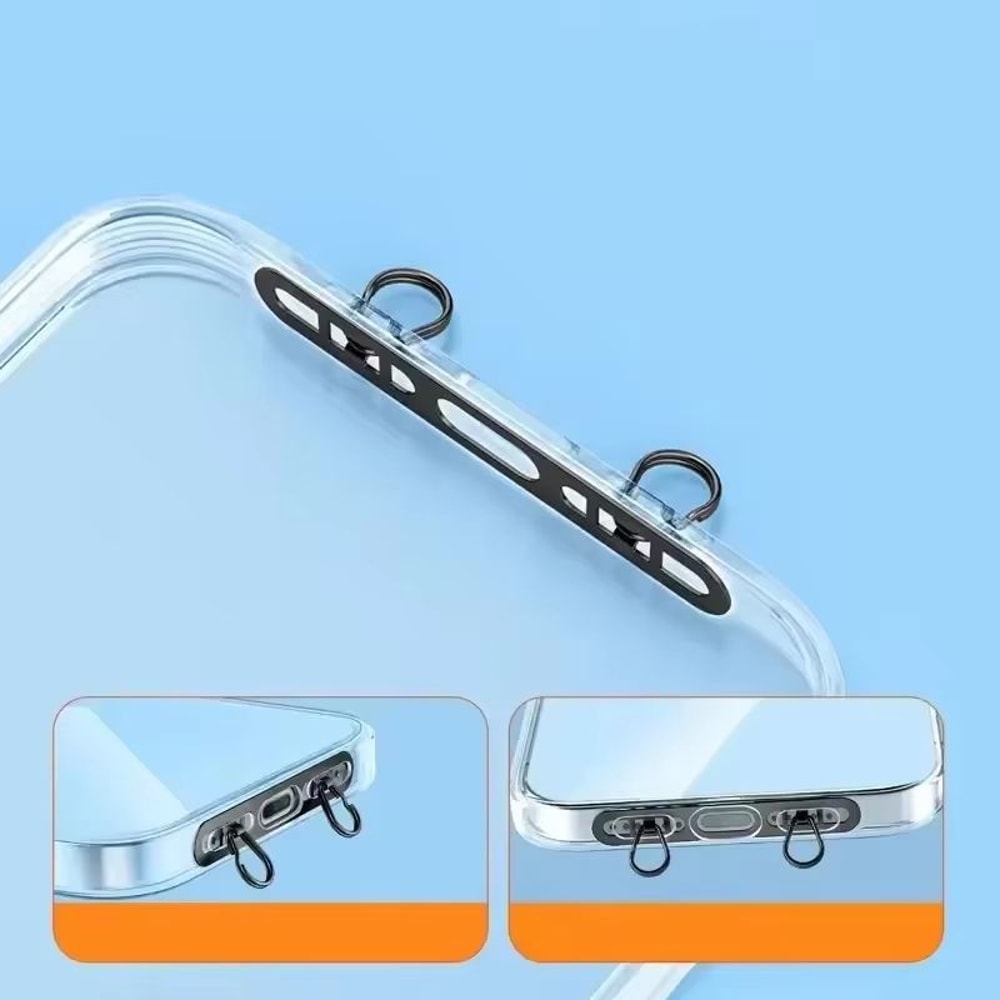 Luxury Stainless Steel Mobile Phone Lanyard Patch Gasket Tether Tab Safety Connector 3