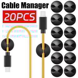 adhesive desktop cable clips for wire management and charger organization
