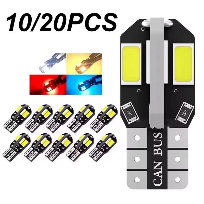 Canbus W5W T10 LED Bulbs 5730 8SMD 6000K For Car Interior Exterior Lighting 0