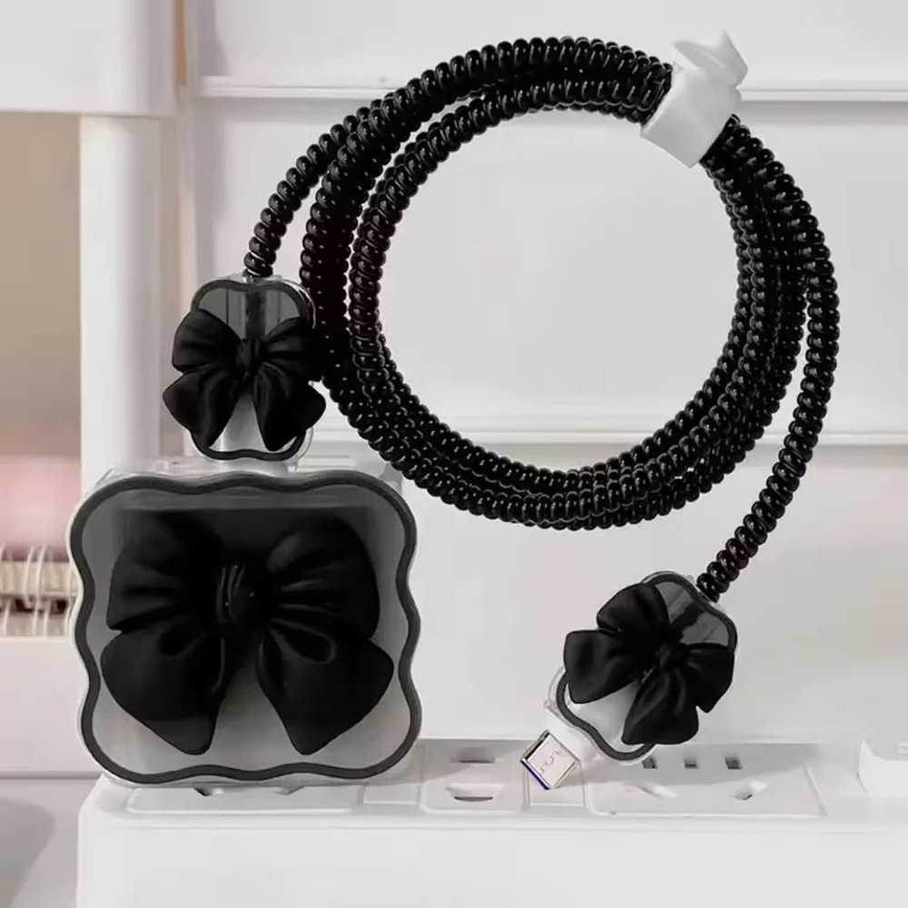 3D Silicone IPhone Charger Protection Case With Cable Guard 5