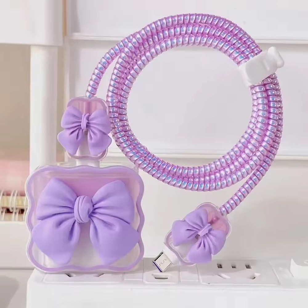 3D Silicone IPhone Charger Protection Case With Cable Guard 6