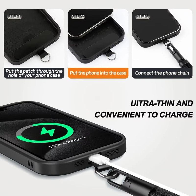 Minimalist Adjustable Phone Crossbody Wrist Strap With DropProof Tether Tabs 4