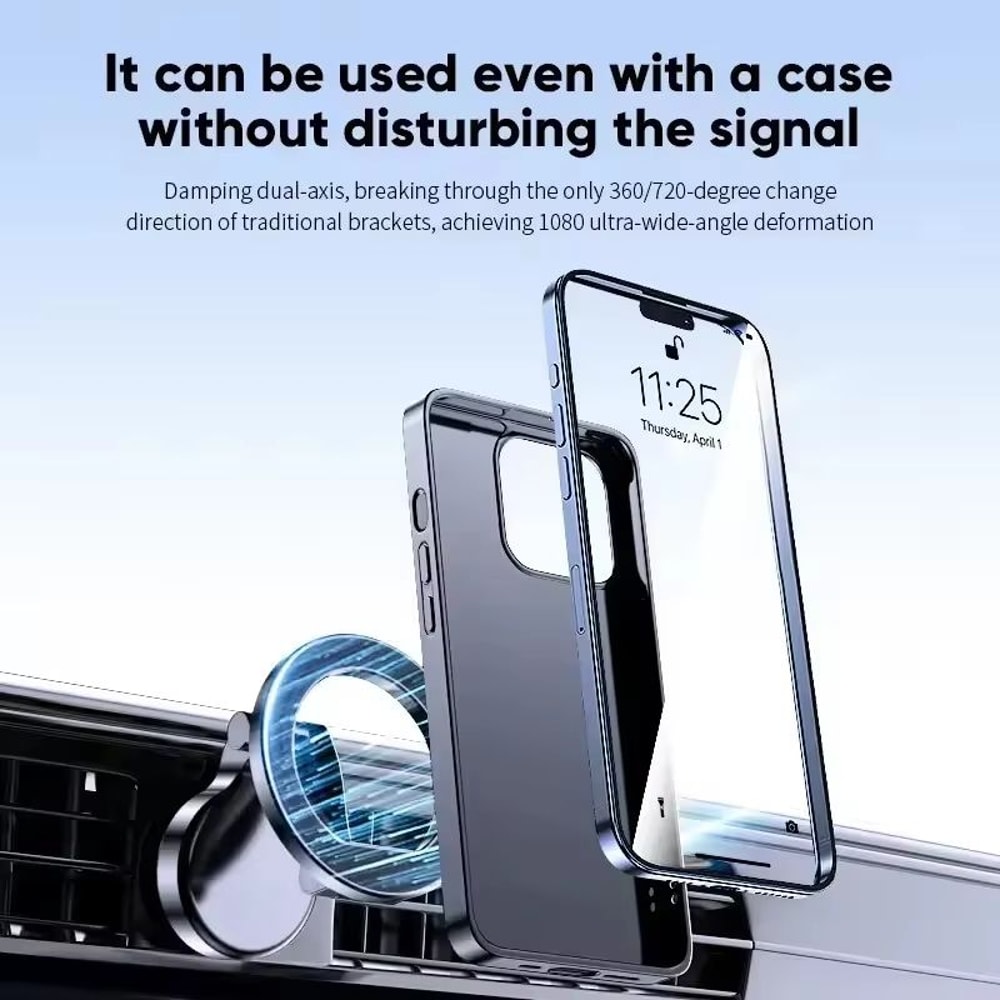 Foldable 360 Magnetic MagSafe Car Phone Holder Mount 3