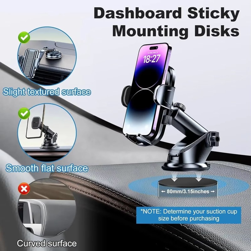 DoubleSided Adhesive Pads Sticky Dash Cam Mounting Tape Replacement For Phone Holder 2