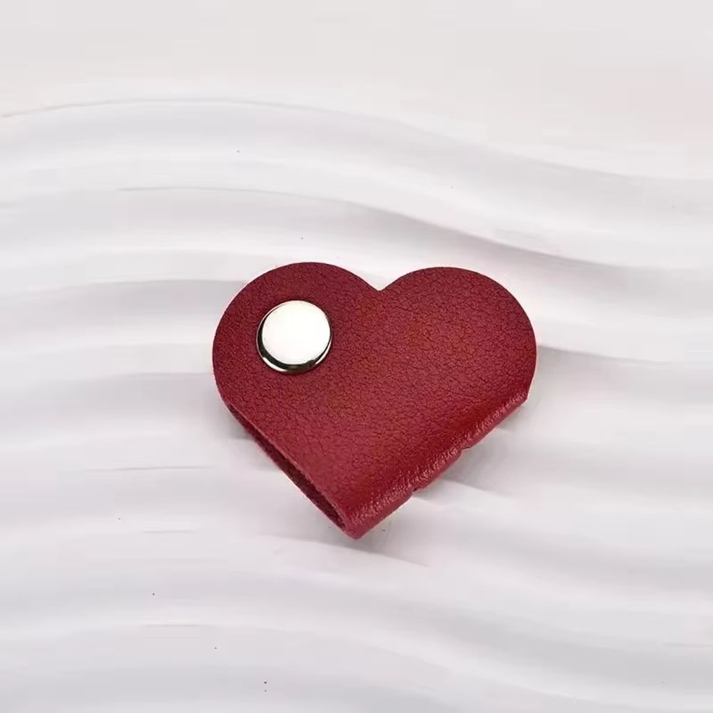 Heart Leather Cable Winder Cord Organizer For Earphones And Chargers 11