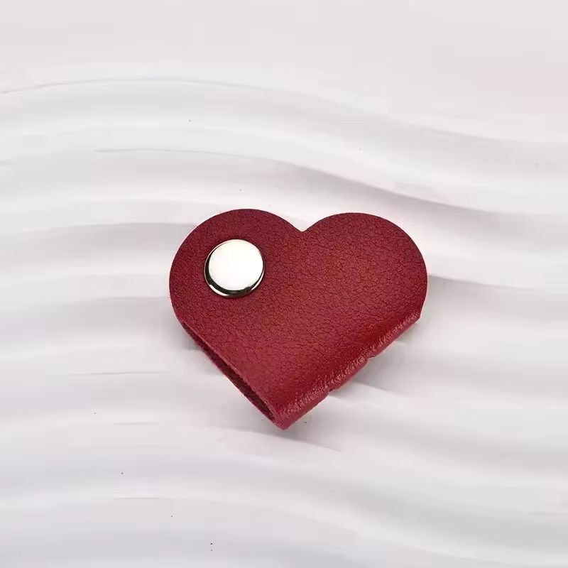 Heart Leather Cable Winder Cord Organizer For Earphones And Chargers 11
